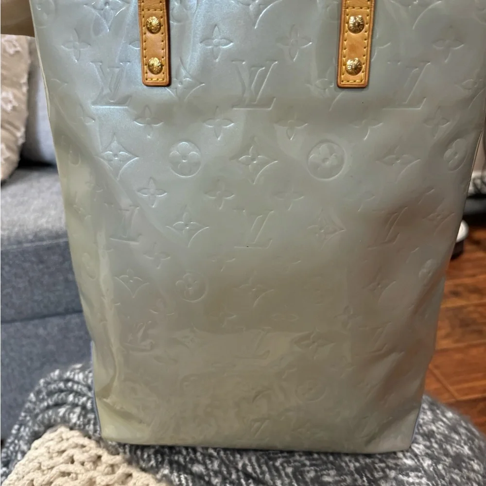 LV mono vernis reade mm tote seafoam green